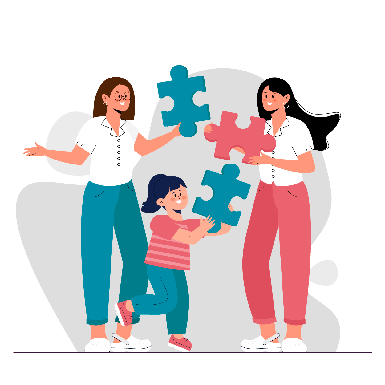 médico logopeda y pediatra jugando con una niña